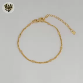 (1-0778) Gold Laminate - 1.5mm Link Heart Bracelet - BGF