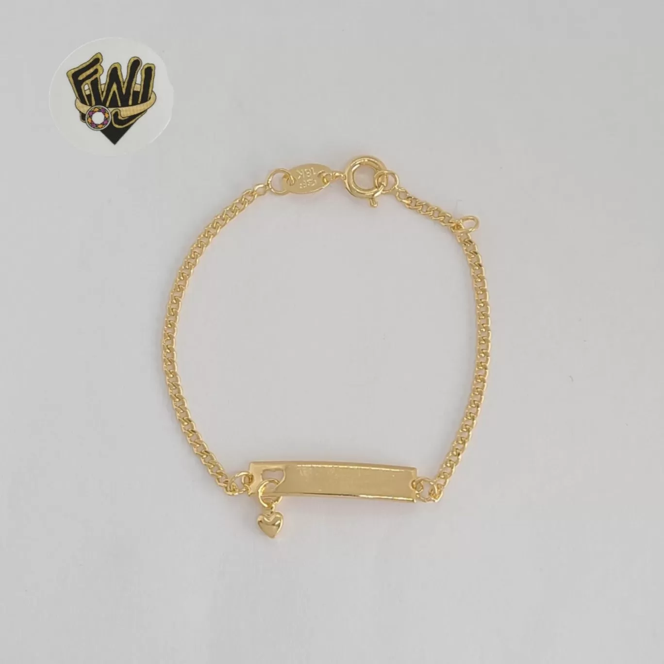 (1-0972) Gold Laminate - 2mm Curb Kids Plate Bracelet - 5.5 - BGF