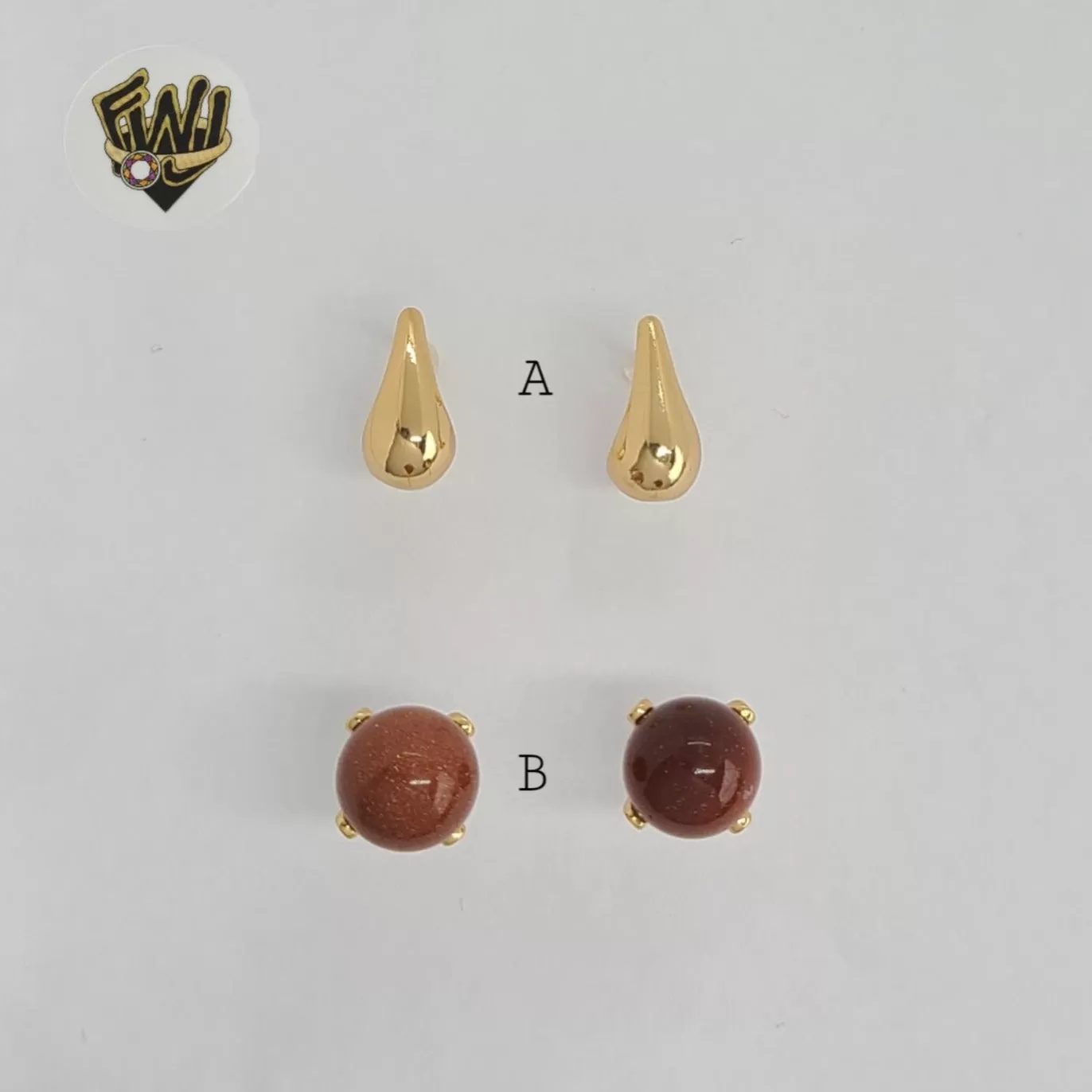 (1-1072-1) Gold Laminate Earrings - BGO