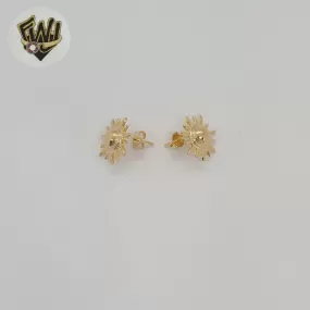 (1-1205-3) Gold Laminate - Sun Stud Earrings - BGF