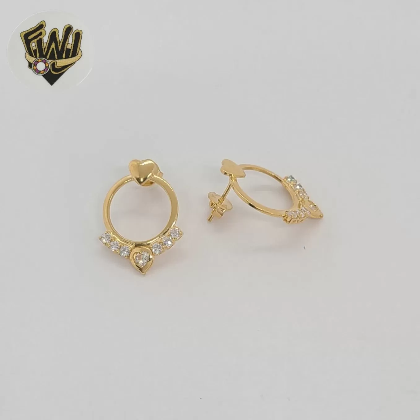 (1-1210-4) Gold Laminate - Heart Stud Earrings - BGF