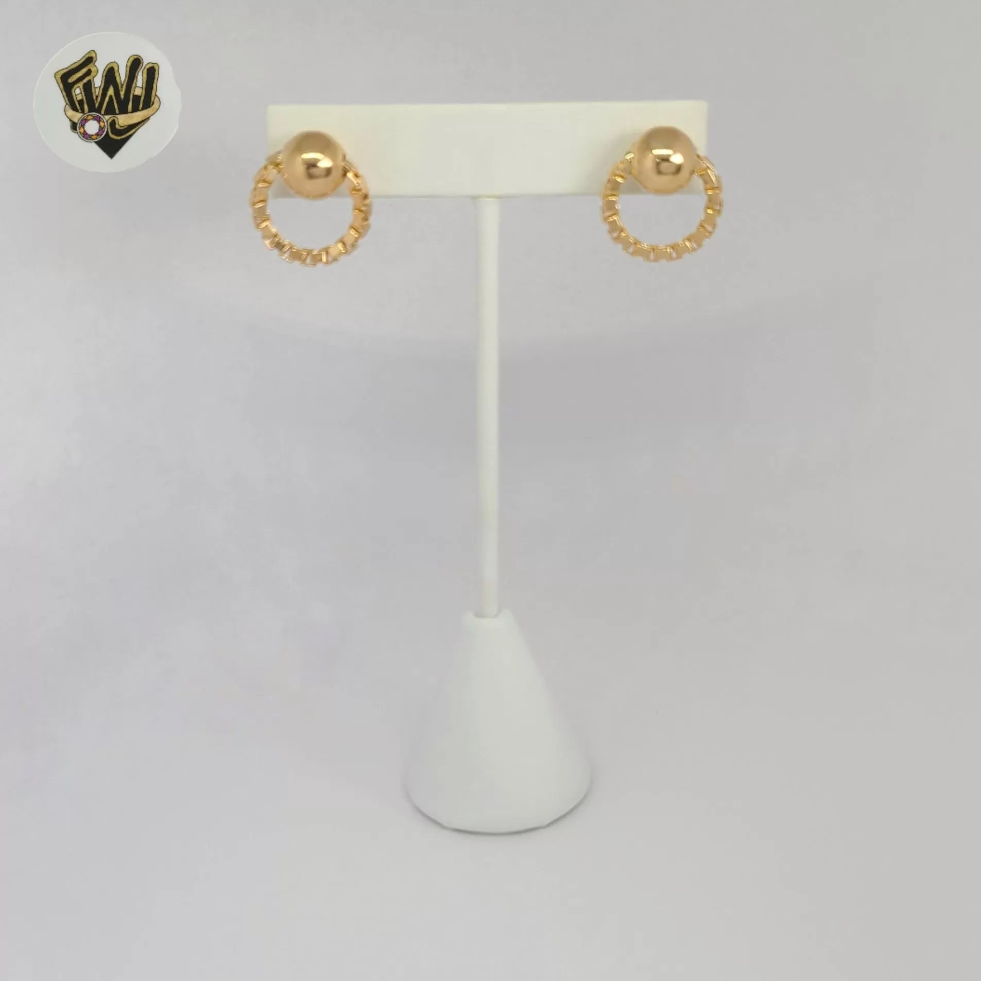 (1-1212-6) Gold Laminate - Box Link Earrings - BGF