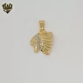 (1-2131) Gold Laminate -Indian Chief Pendants - BGF