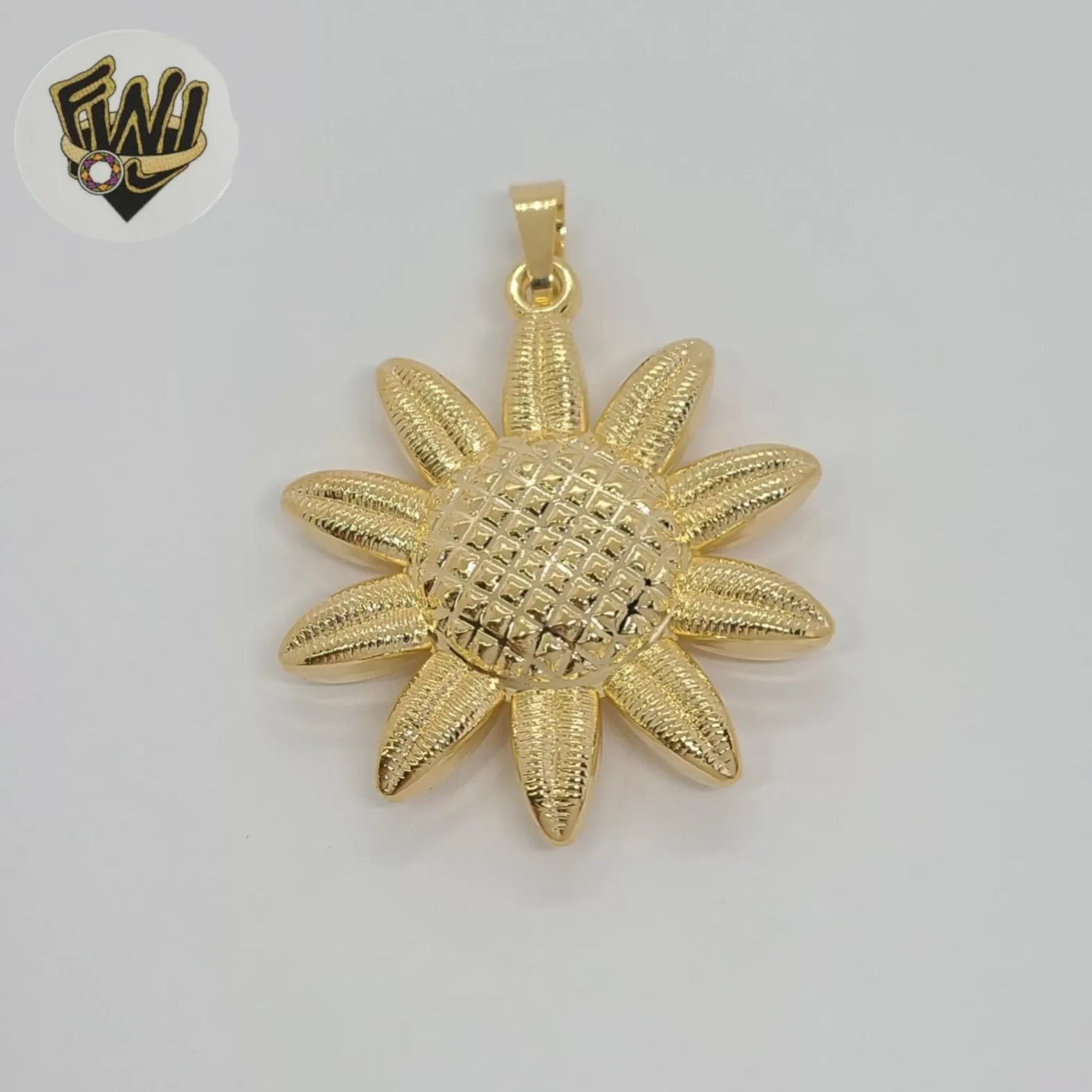 (1-2472-1) Gold Laminate - Chunky Sunflower Pendant - BGF