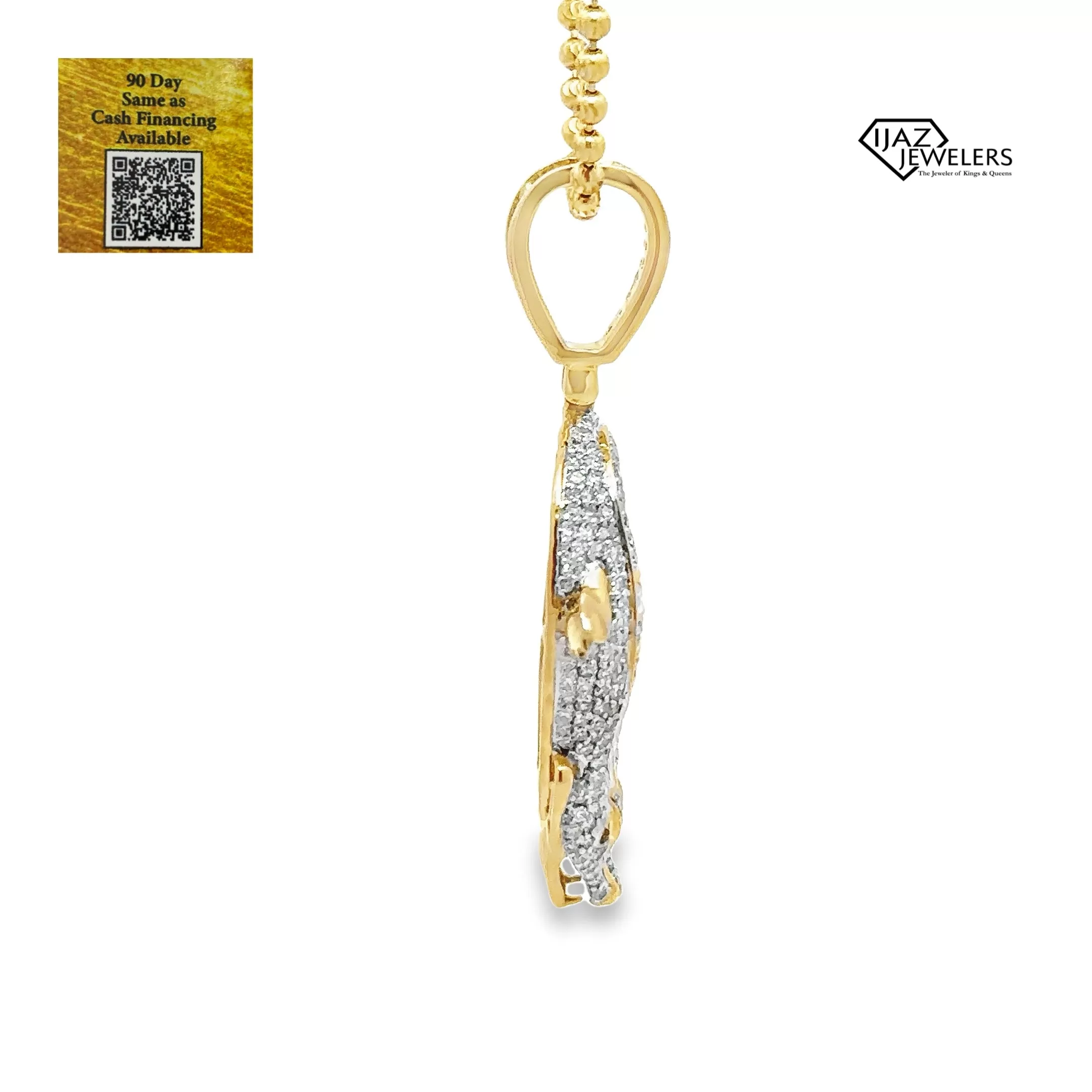 10K Gold 1.33 CTW Diamond Alligator Charm