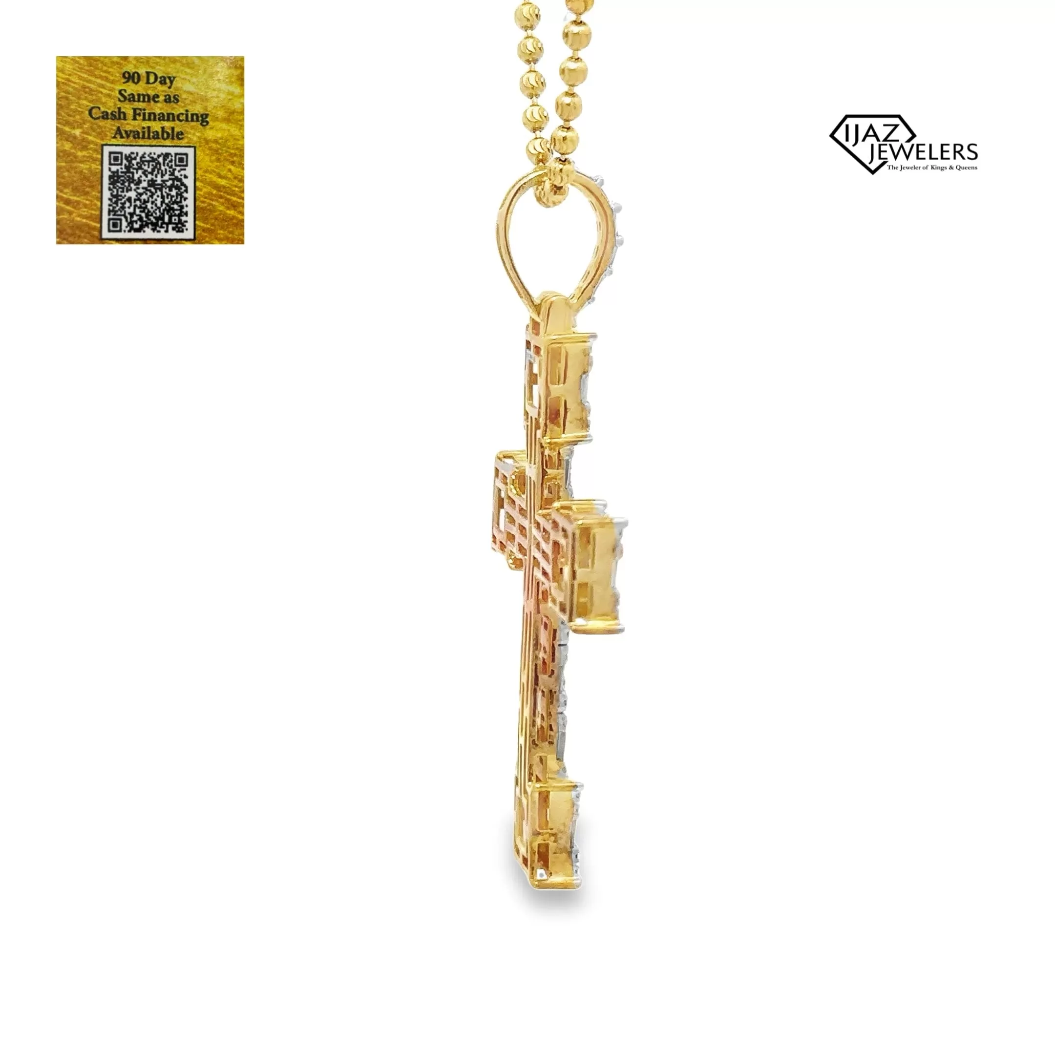 10K Gold 1.43 CTW Diamond Cross Charm