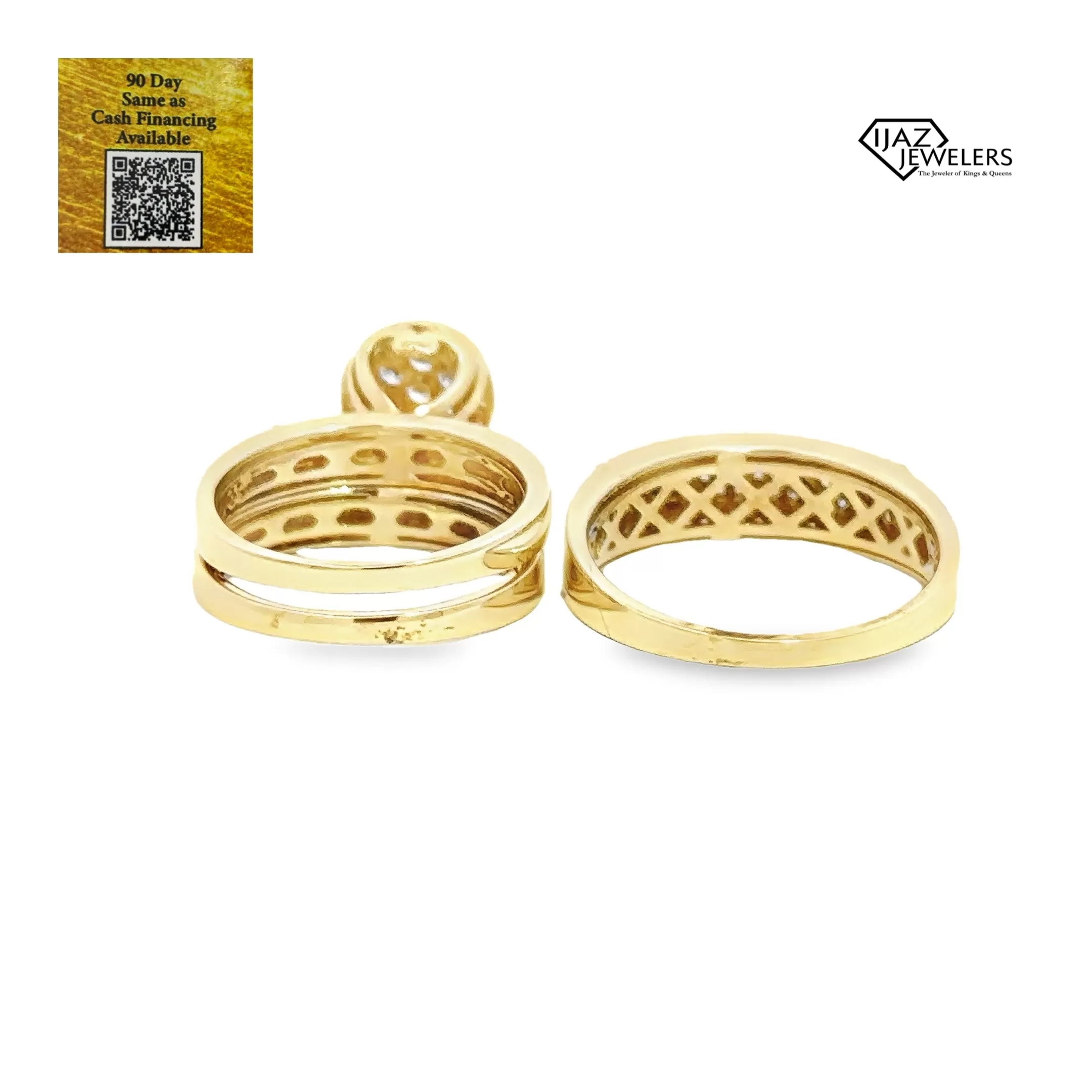 10K Gold 1.55 CTW Diamond Wedding Trio Set