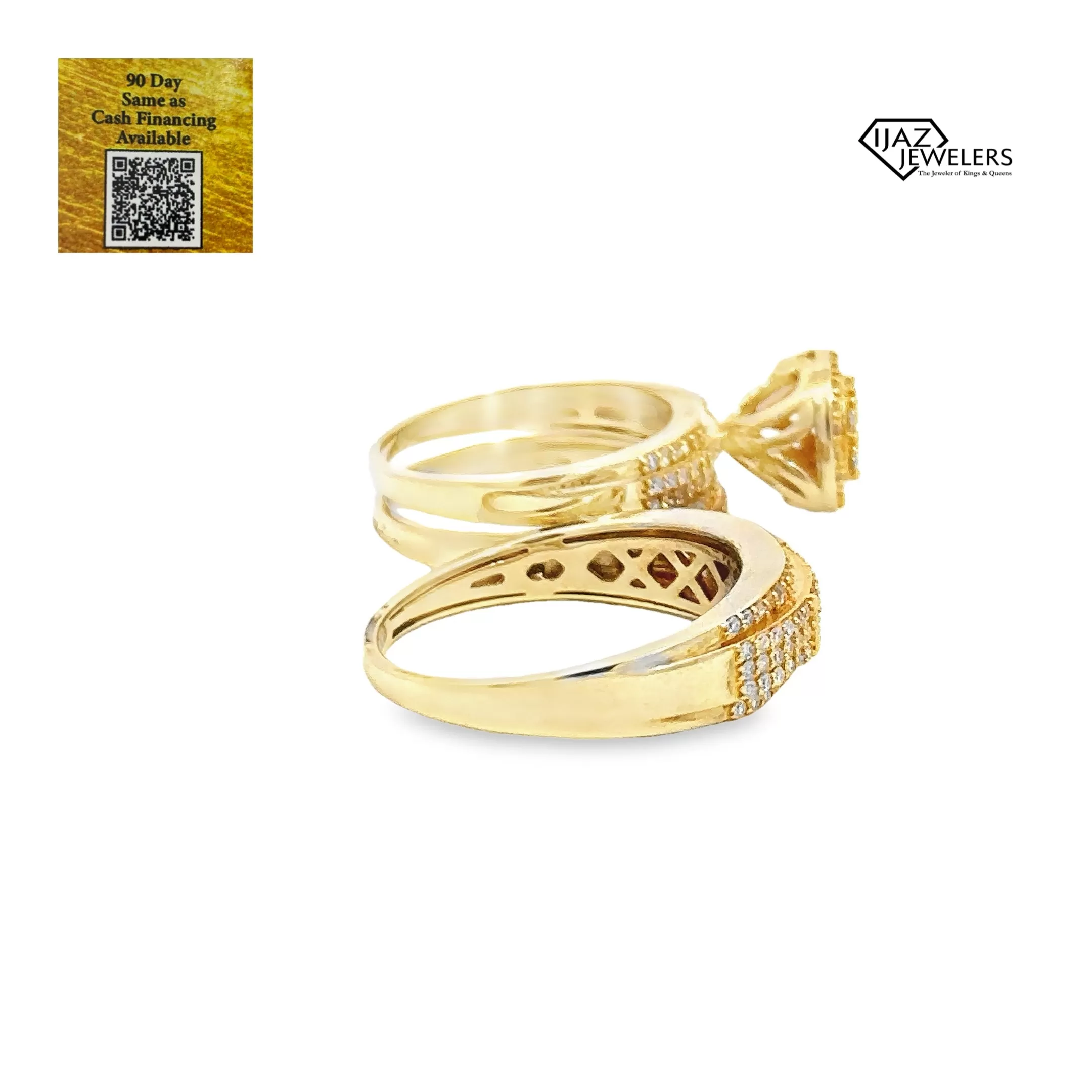 10K Gold 1.55 CTW Diamond Wedding Trio Set