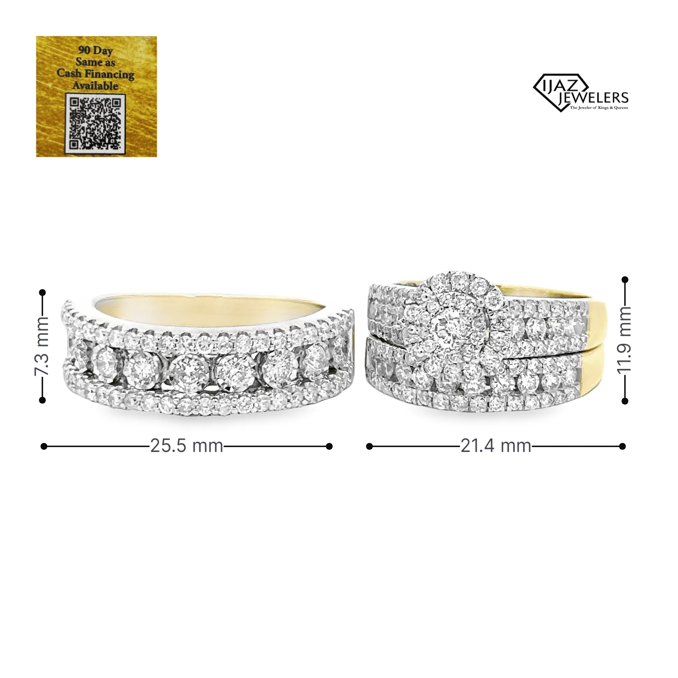 10K Gold 3.06 CTW Diamond Trio Wedding Set