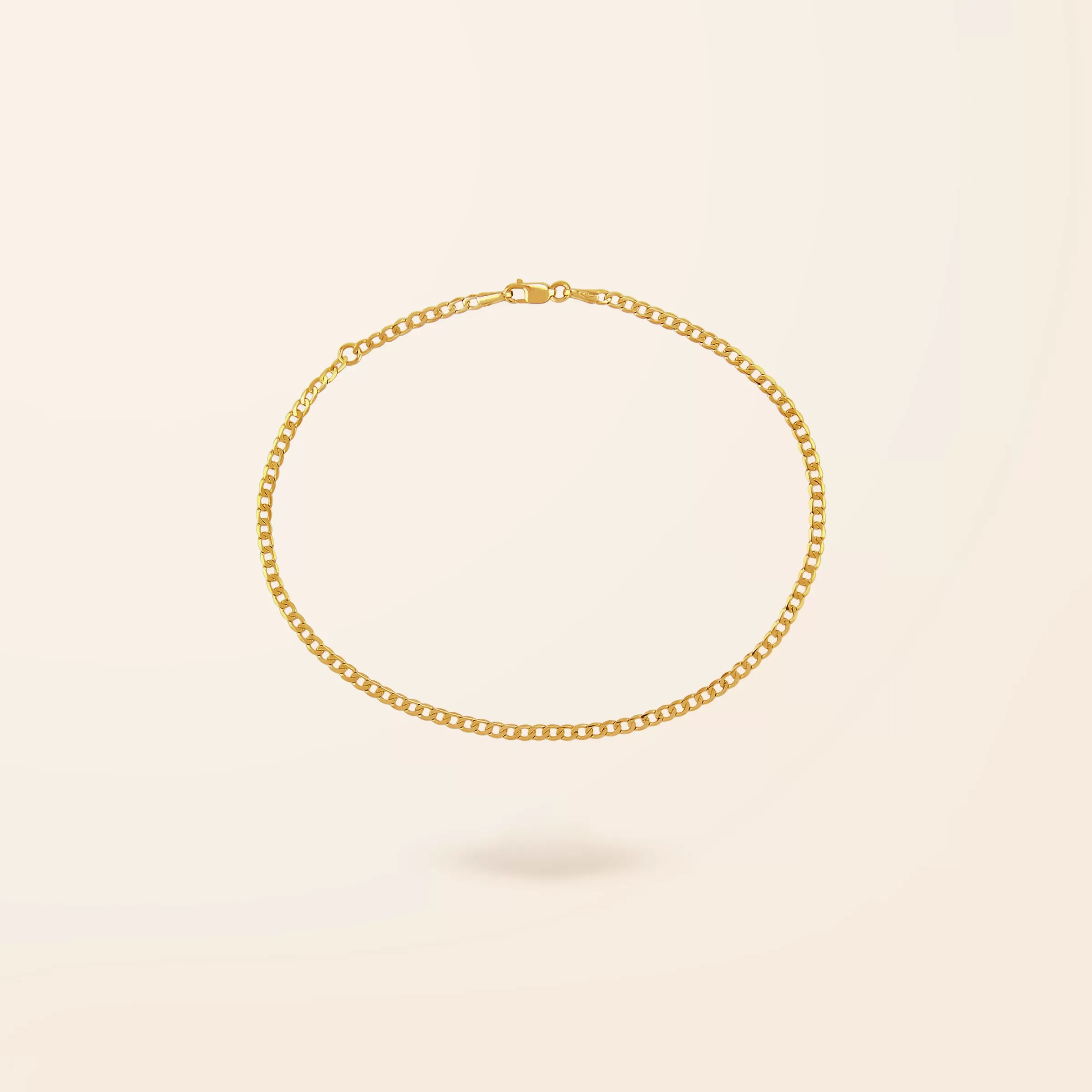 10K Gold Curb Link Anklet