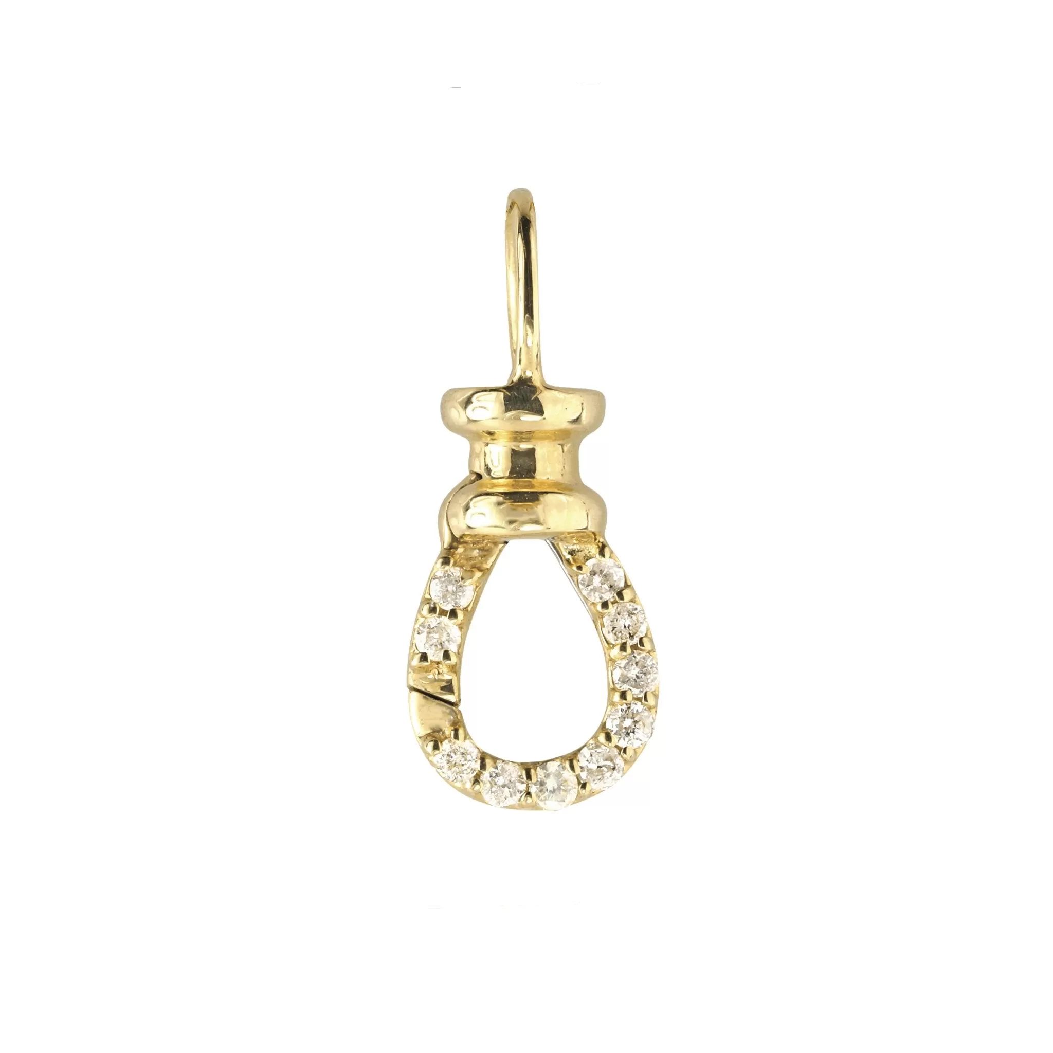 10K Gold Swivel with Pave Diamonds