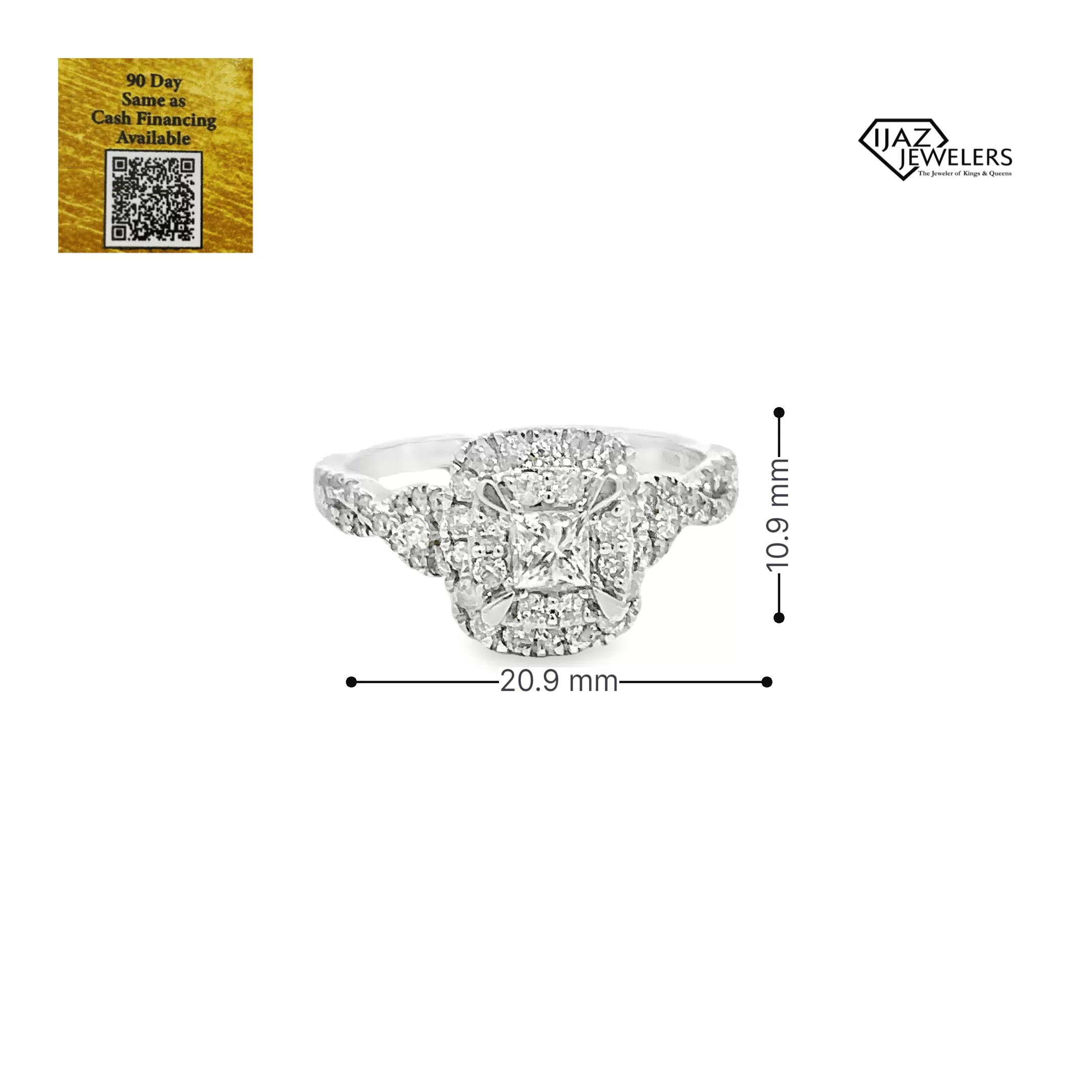 10K White Gold 0.97 CTW Diamond Ladies Ring