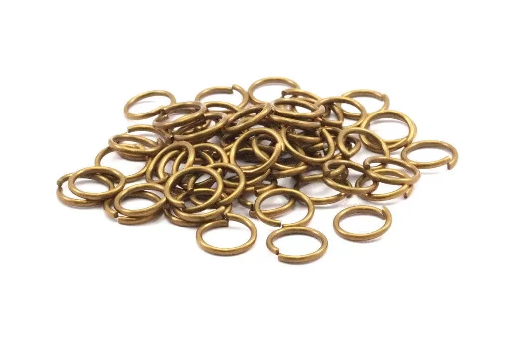 10mm Jump Ring - 100 Antique Brass Round Jump Rings Connectors Findings (10x1.2mm) R-10 A0333