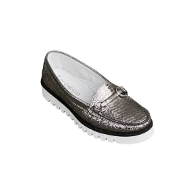 1210 Silver Snake Print Loafer