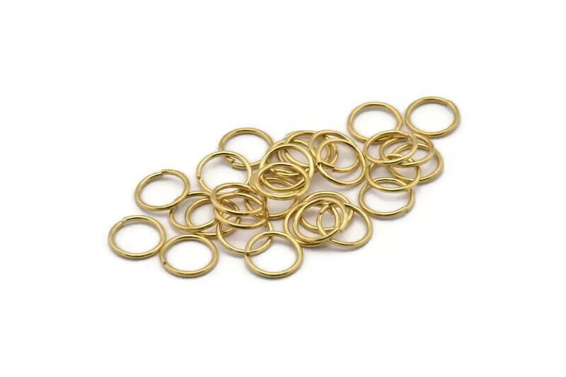 12mm Jump Rings - 100 Raw Brass Jump Rings (12x1.2mm) A0373