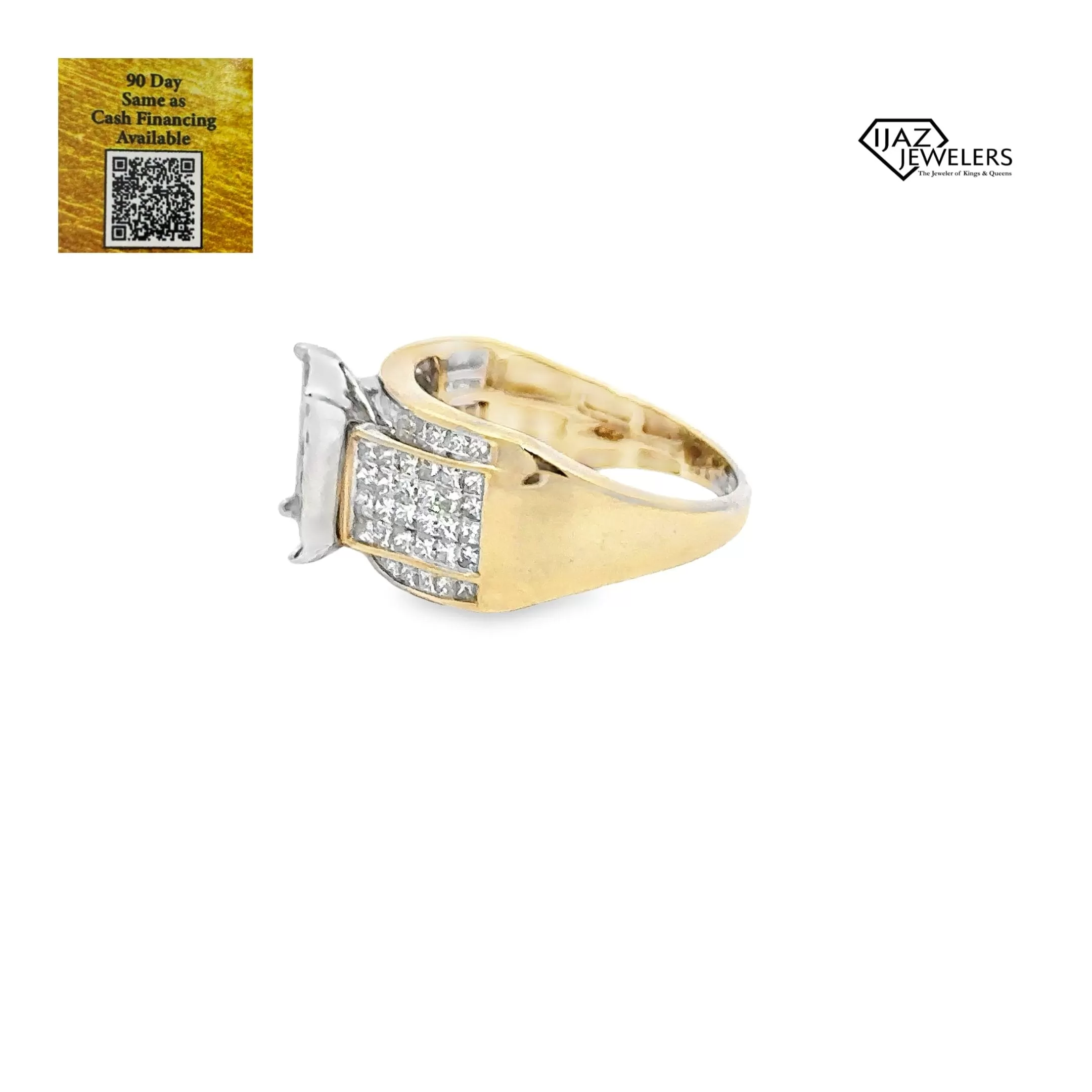 14K Gold 2.01 CTW Princess Cut Diamond Ring