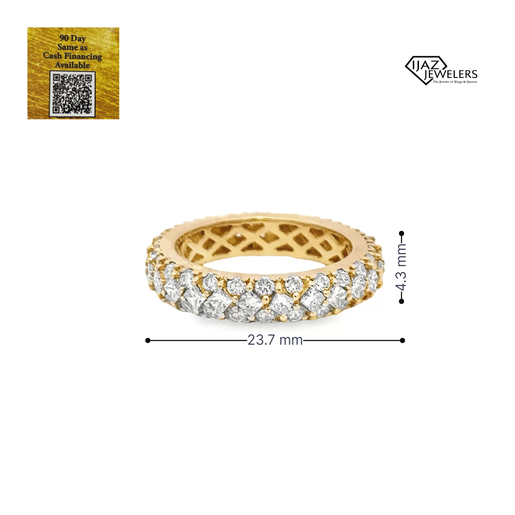 14K Gold 2.50 CTW Diamond Ladies Infinity Band