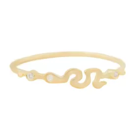 14K Gold Babette Snake Ring with Diamond Detail