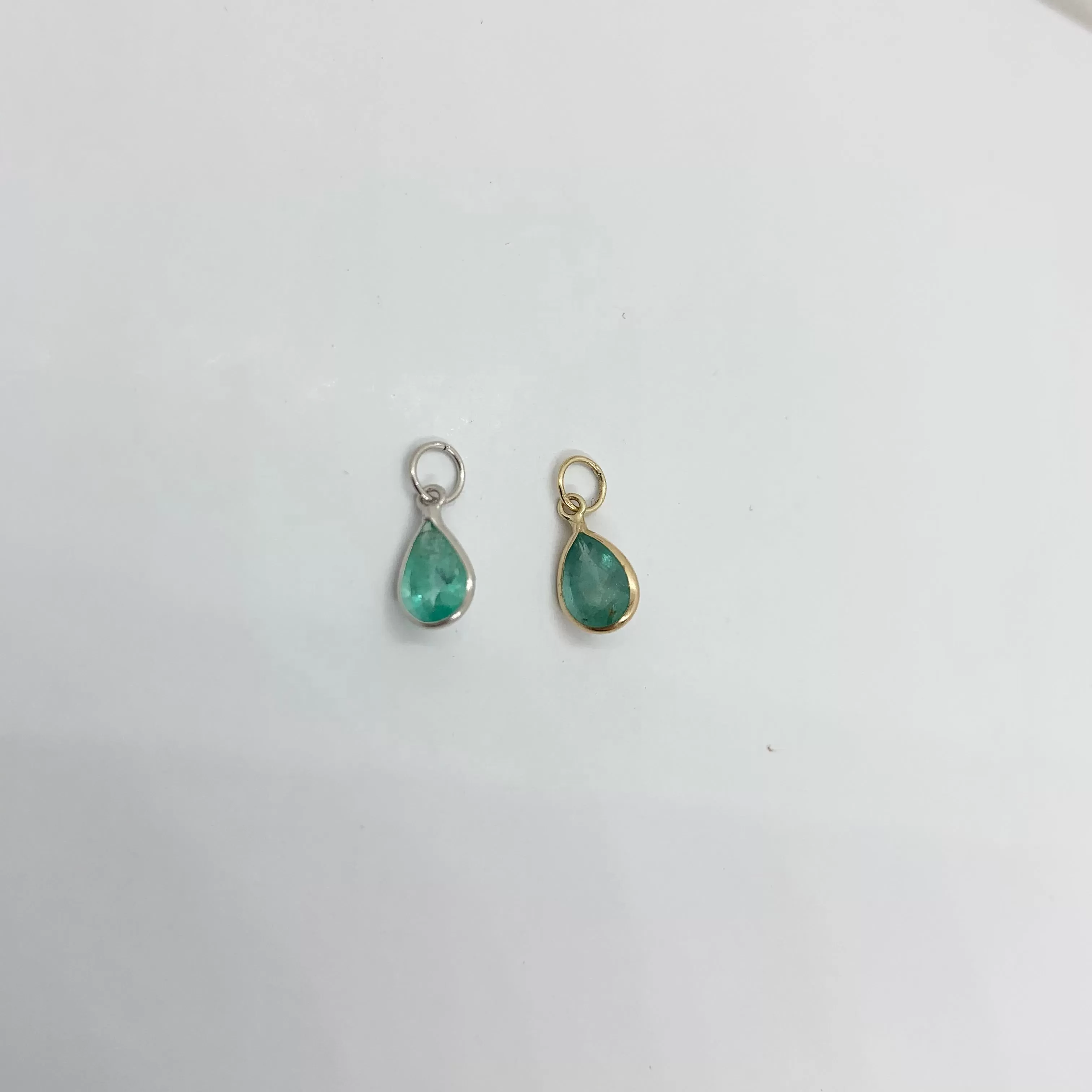 14k Gold Pear Birthstones Pendants