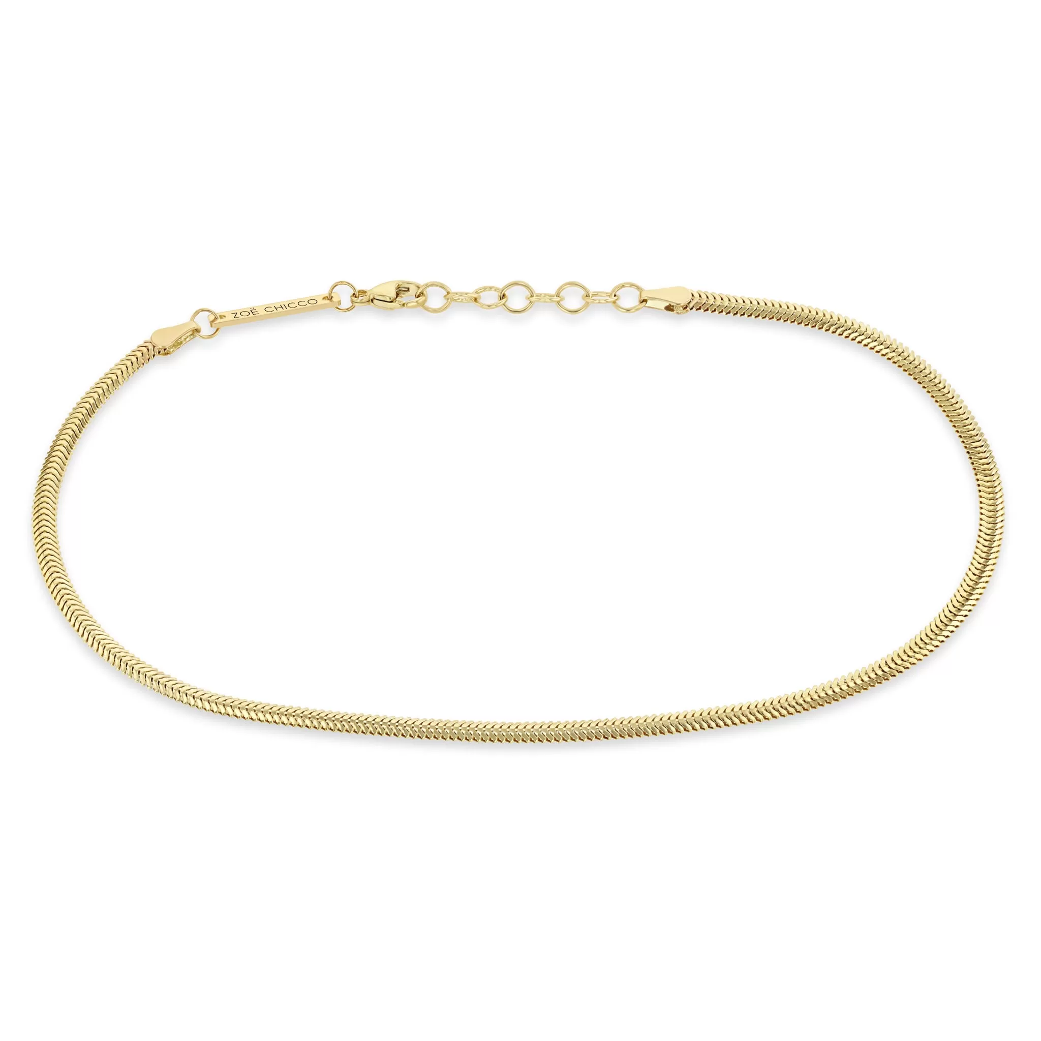 14k Gold Small Snake Chain Anklet