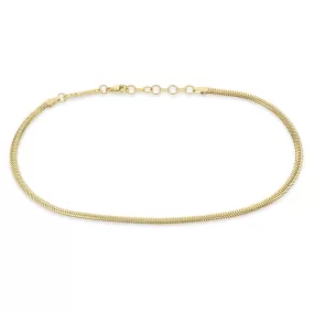 14k Gold Small Snake Chain Anklet