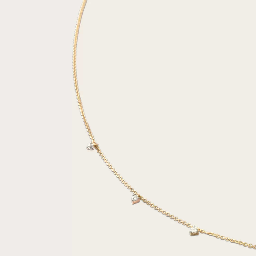 14K Gold Tri Lab-Grown Diamonds Choker Necklace