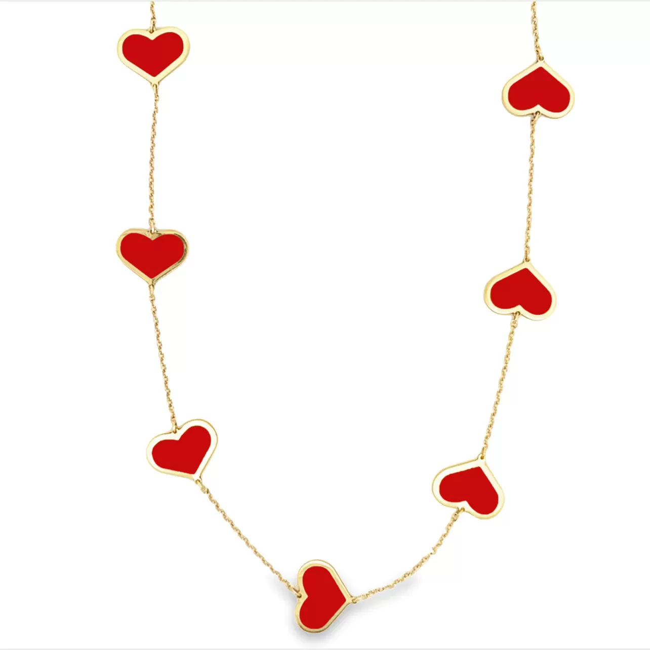 14k Jumbo Heart Color Necklace