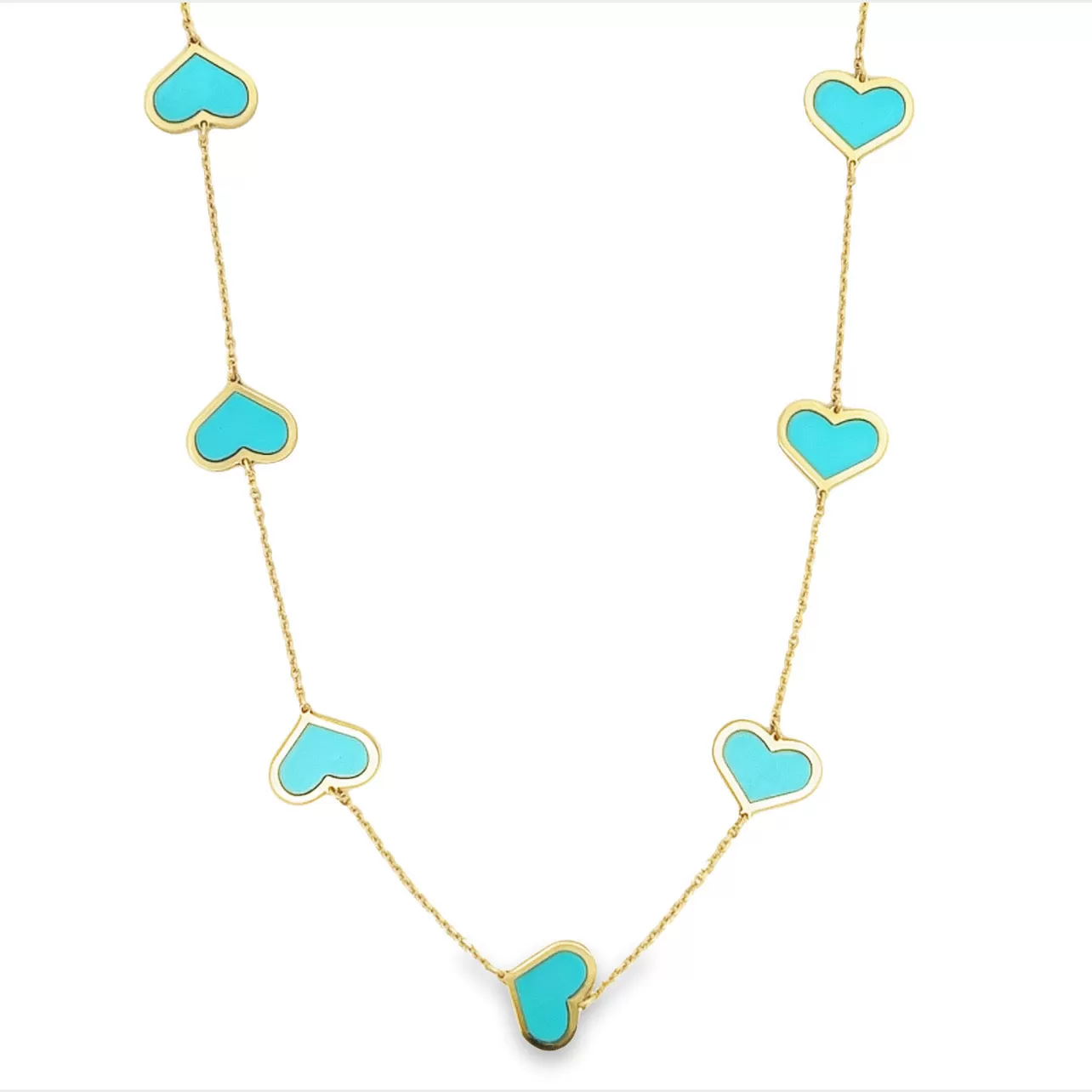 14k Jumbo Heart Color Necklace