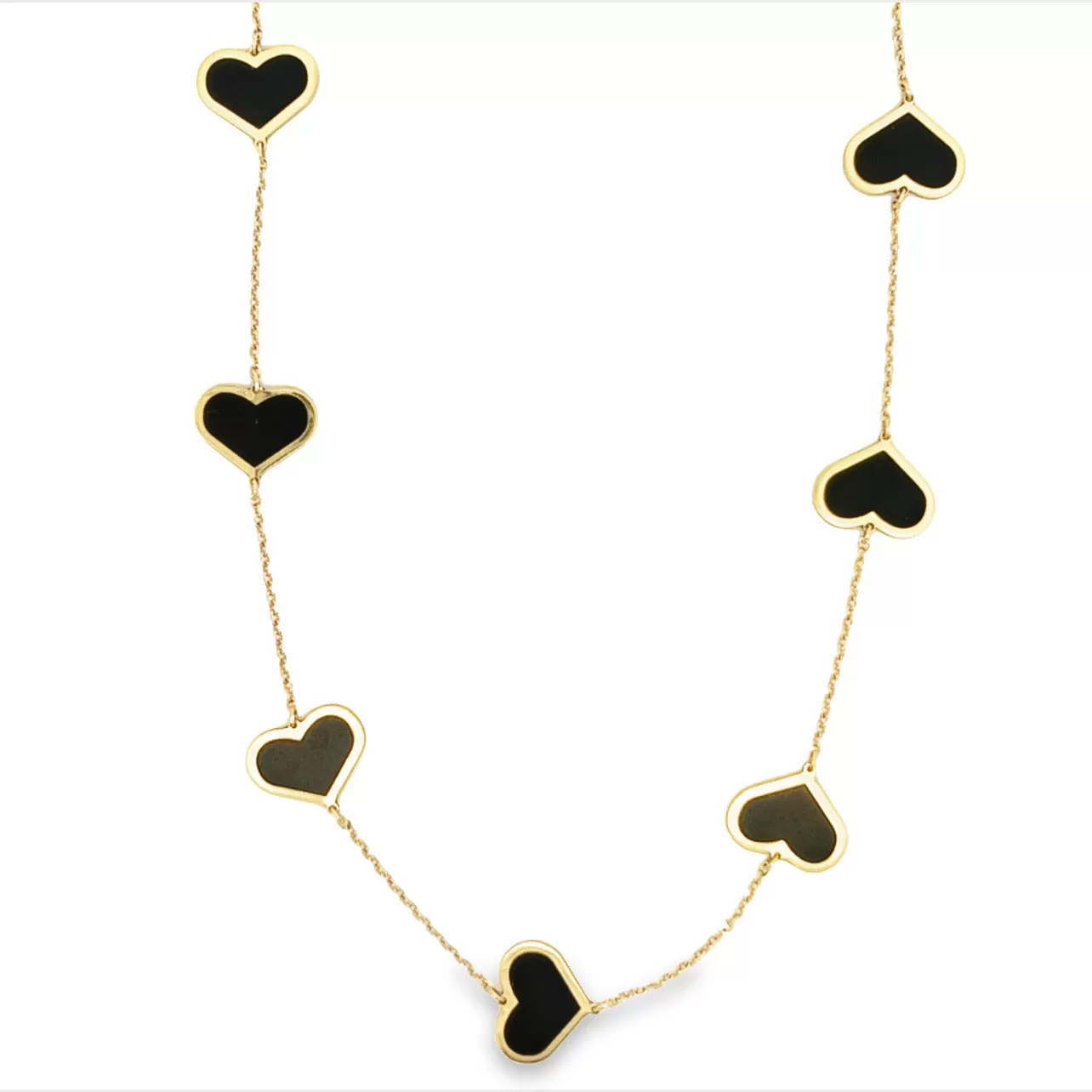 14k Jumbo Heart Color Necklace