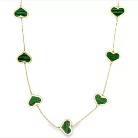 14k Jumbo Heart Color Necklace