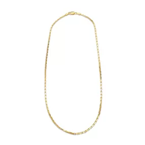 14K Solid Small Box Link Chain Necklace 2mm