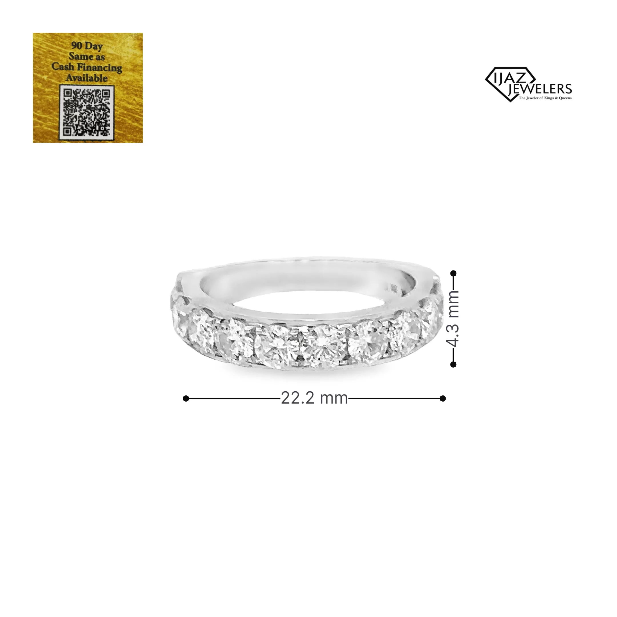 14K White Gold 1.75 CTW Diamond Ladies Wedding Band