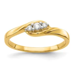 14K Yellow Gold Lab Grown Diamond Three Stone Ring