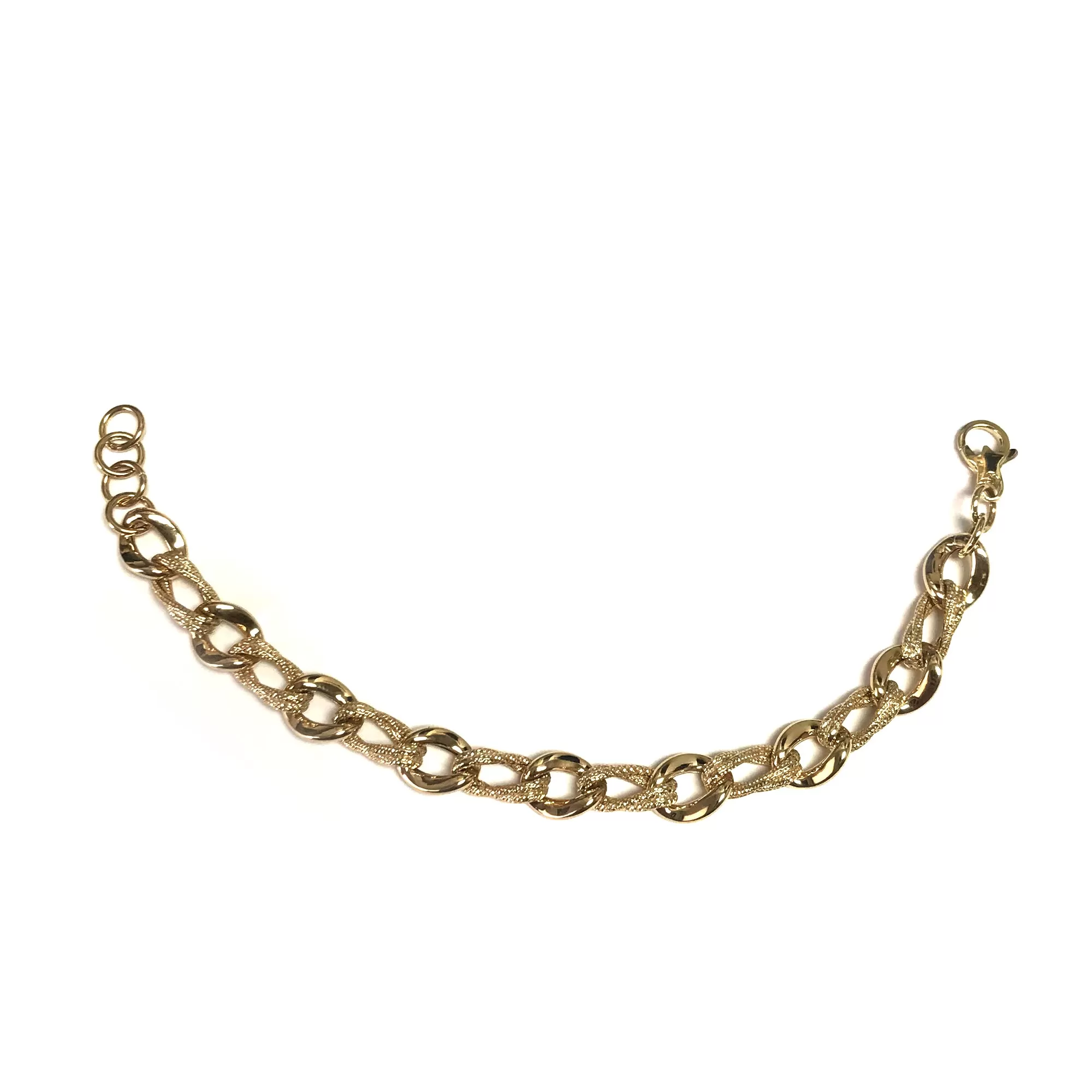 14k Yellow Gold Oval Link Fancy Bracelet, 8