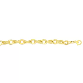 14k Yellow Gold Oval Link Fancy Bracelet, 8