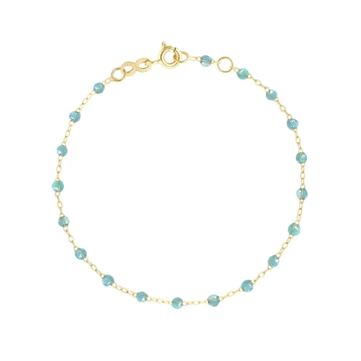 18K Gold & Aqua Resin Classic Bracelet