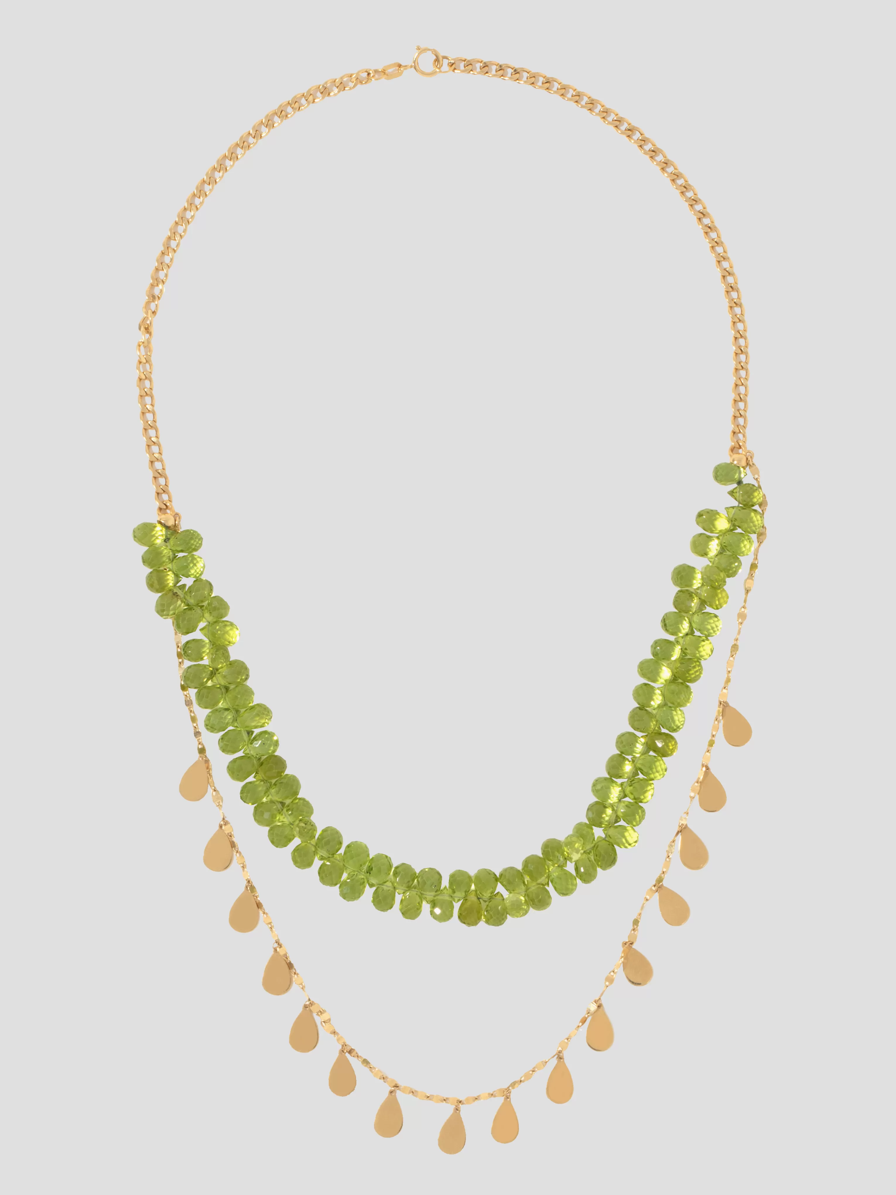 18K Gold And Peridot Necklace