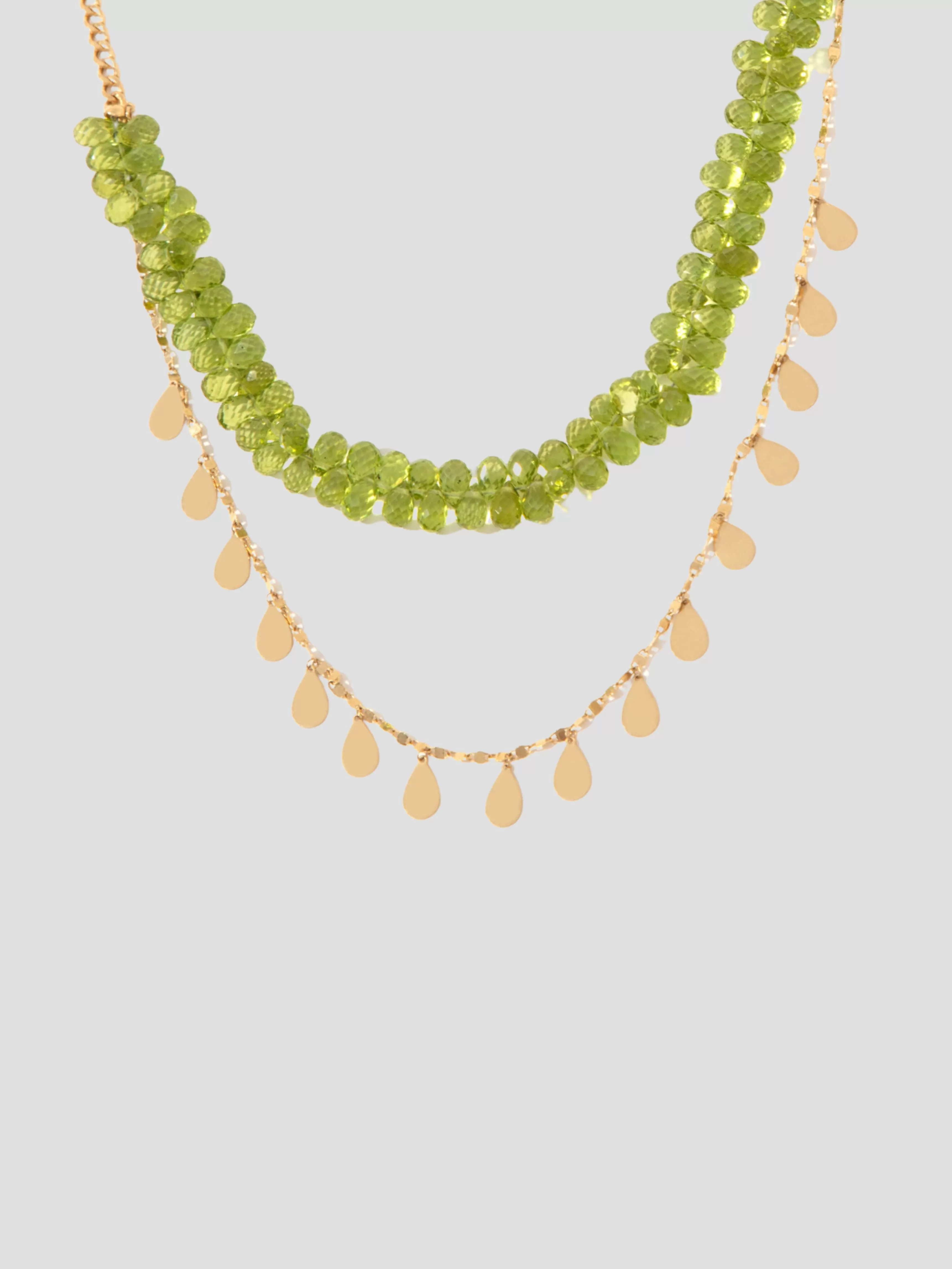 18K Gold And Peridot Necklace