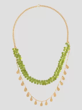 18K Gold And Peridot Necklace