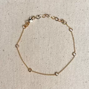 18k Gold Filled CZ Bezel Bracelet