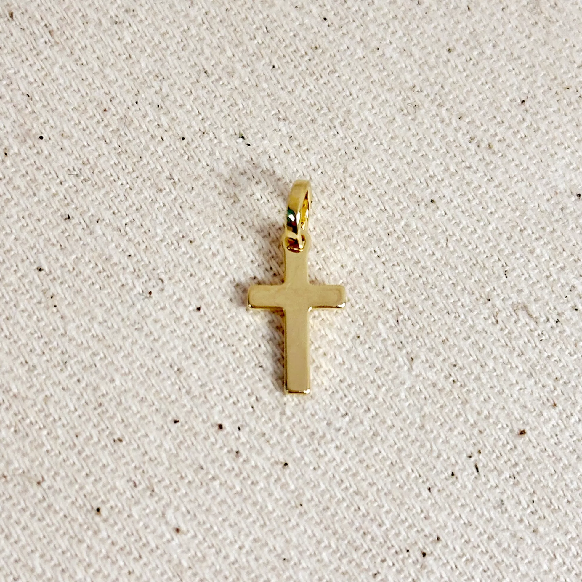 18k Gold Filled Mini Polished Cross Pendant