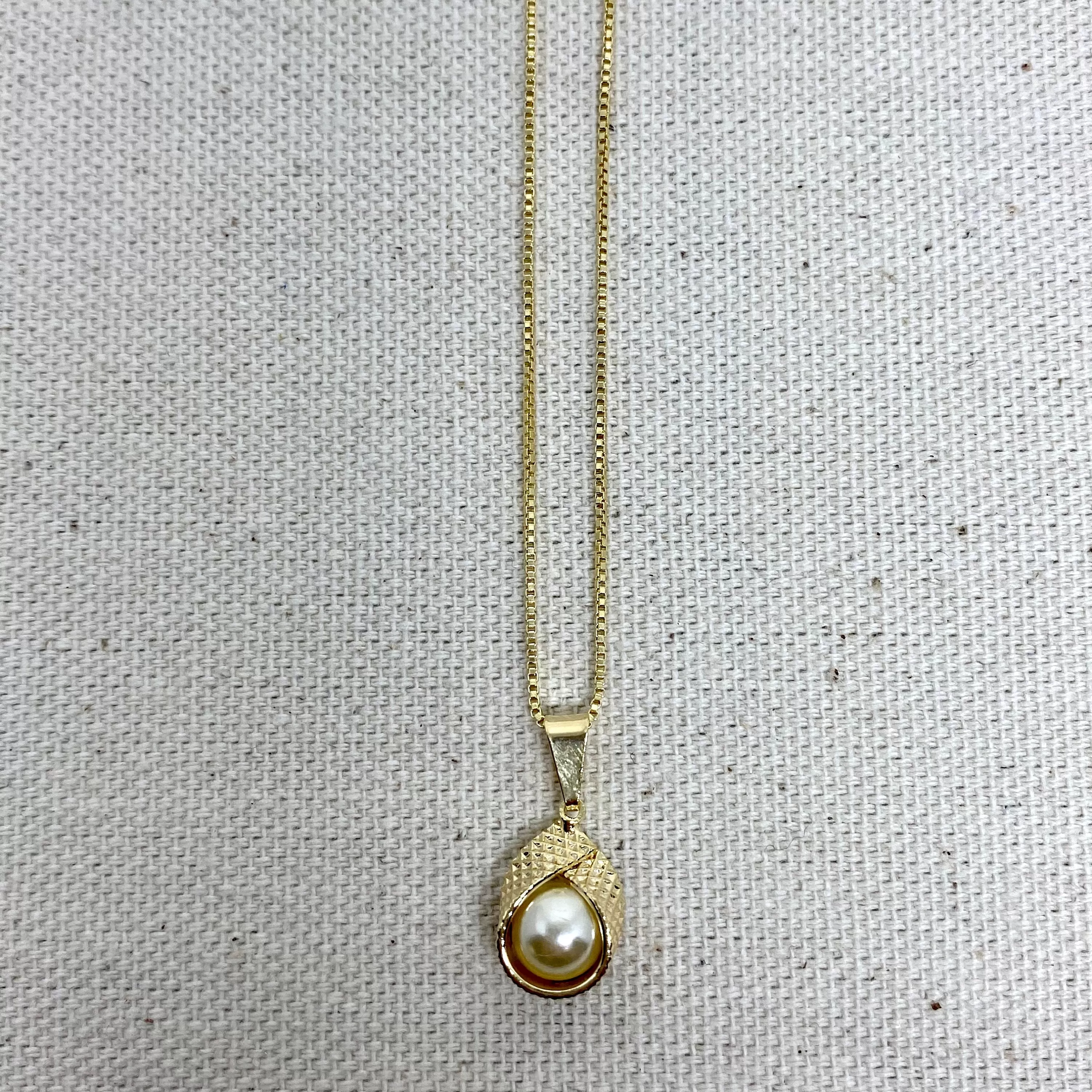 18k Gold Filled Wrap Pearl Set