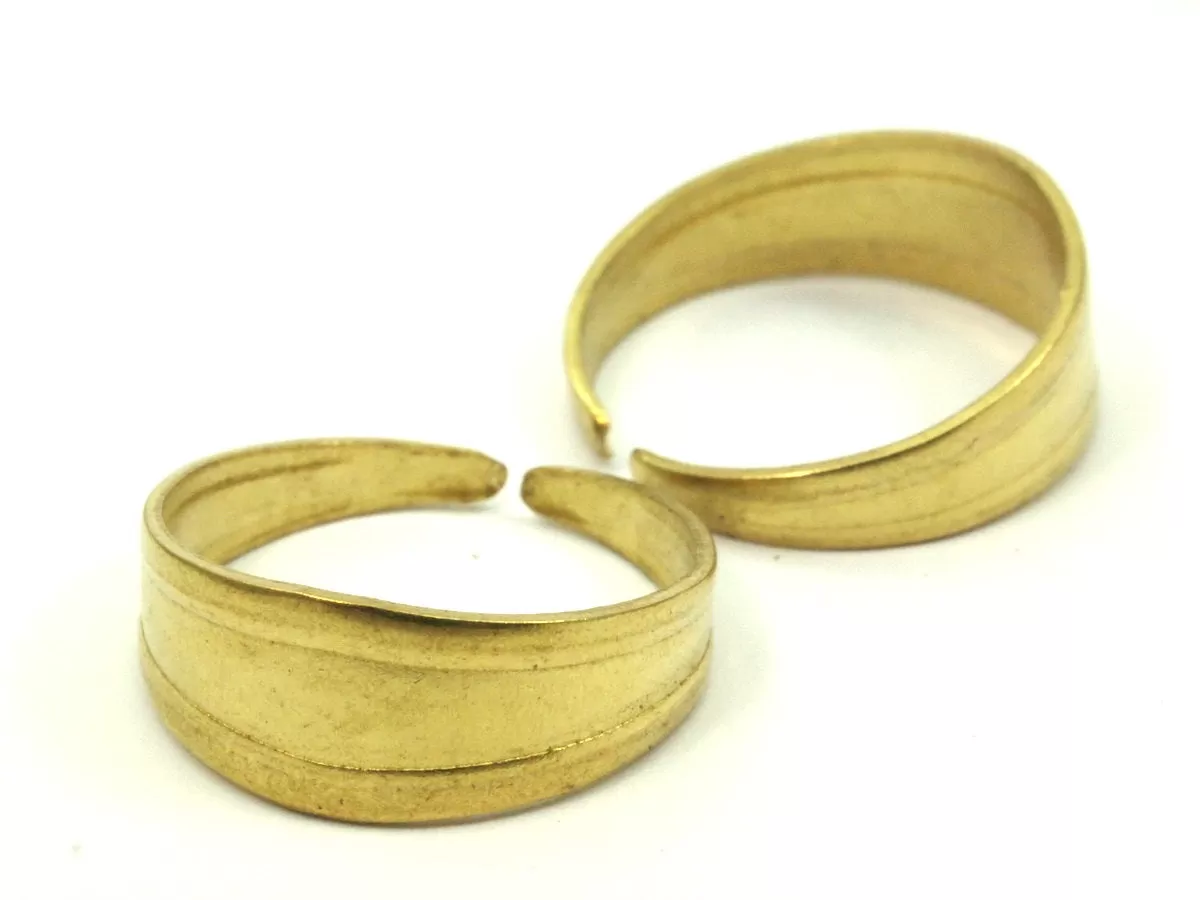 19mm Brass Rings - 50 Raw Brass Adjustable Rings - (19mm) Mn34