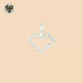 (2-1305) 925 Sterling Silver - Zircon Heart Pendants.