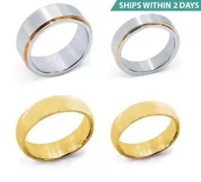 2 Pairs of Stainless Steel Couples Rings