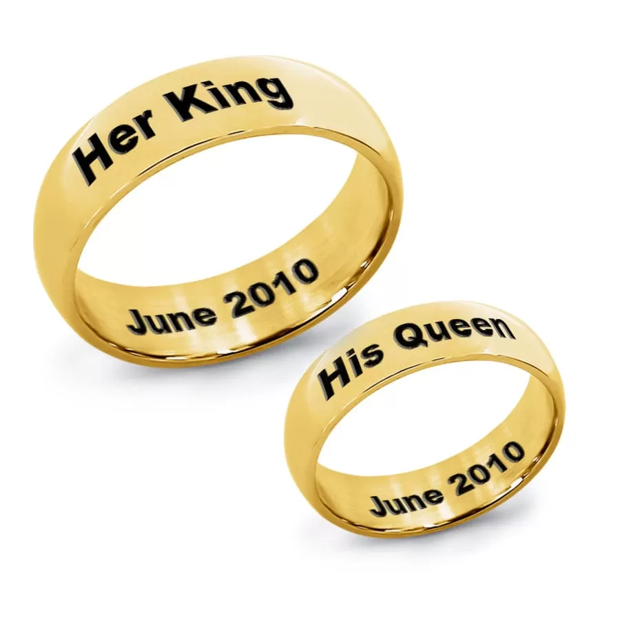 2 Pairs of Stainless Steel Couples Rings