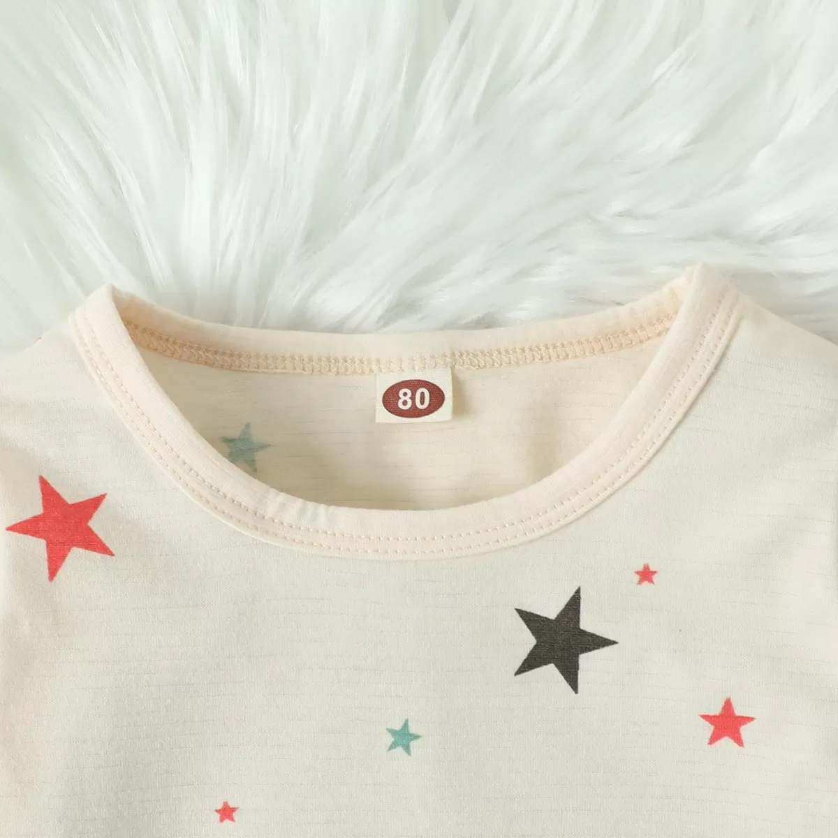 2 Pieces Set Baby Kid Unisex Star Tops And Cartoon Jumpsuits