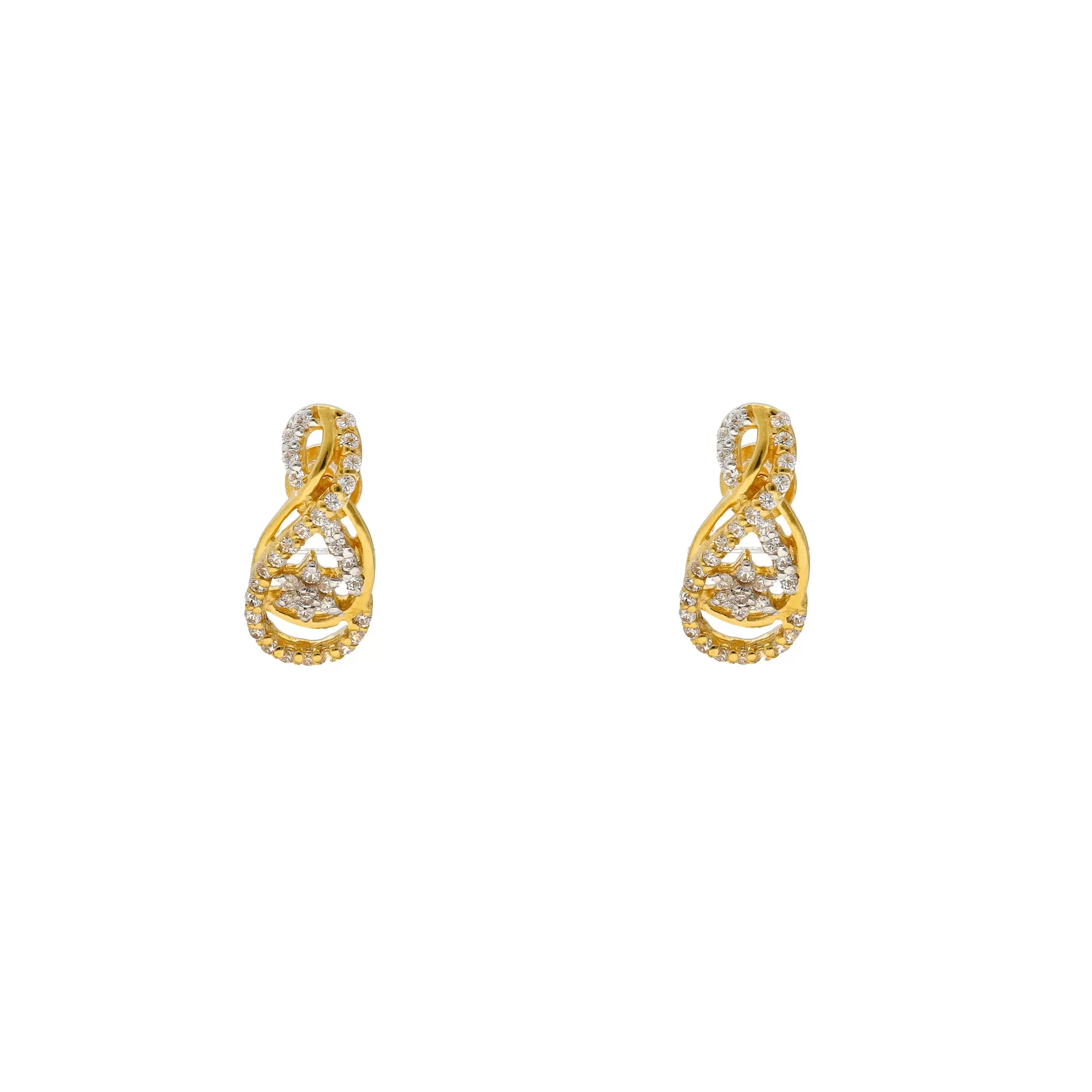 22K Yellow Gold & CZ Fancy Pendant Set (13.5gm)