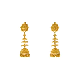 22K Yellow Gold Layered Jhumki Earrings (16gm)