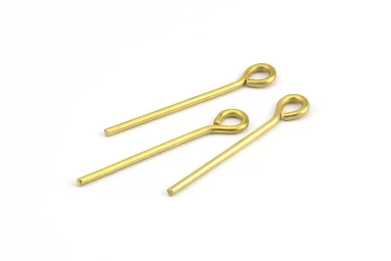 30mm Eye Pin, 25 Raw Brass Eye Pins, Findings (30x1.2mm) BS 2246